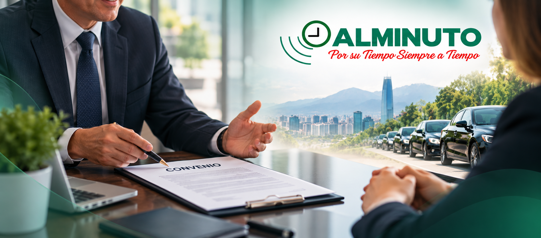 Reunión para establecer convenios corporativos con ALMINUTO