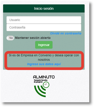 Pantalla inicial de la aplicación